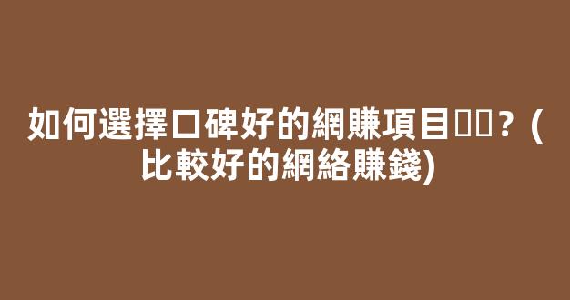 如何選擇口碑好的網賺項目？(比較好的網絡賺錢) - 嚴選資源大全